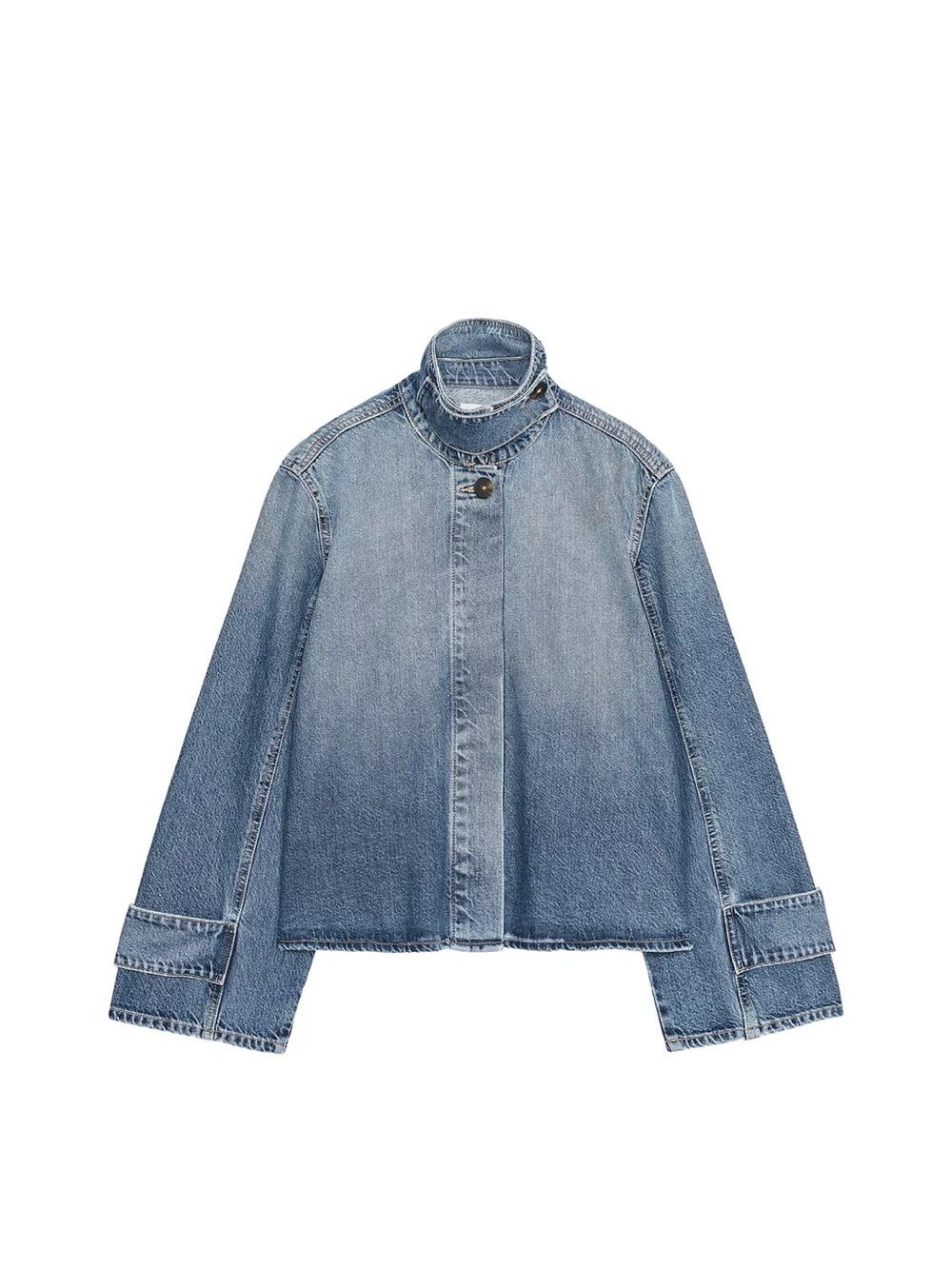 Zara High Collar Denim Jacket